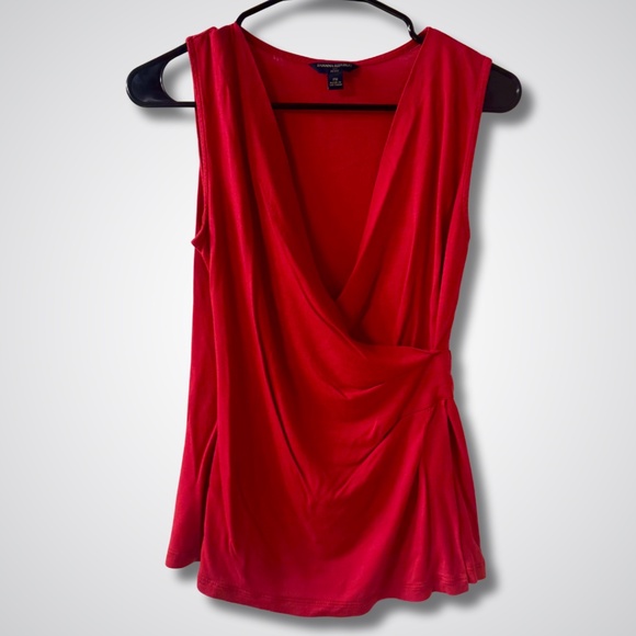 Banana Republic Red Sleeveless Wrap Top - Size Petite M - NWT Condition!** - Picture 1 of 3